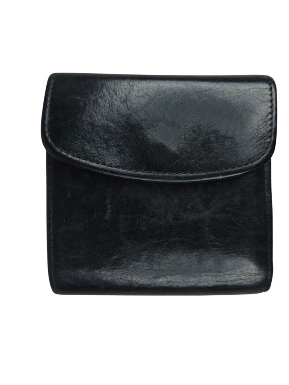 Vintage Coach Coin Purse Wallet Leather Black Bi-Fold Design Snap Closure
